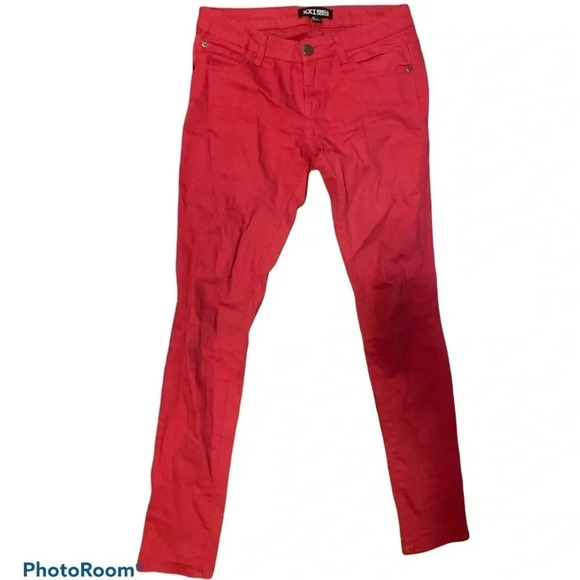 Forever 21 XX1 Red  Premium denim skinny jeans pants Sz 25 - Picture 1 of 9
